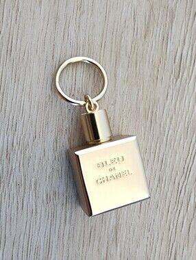 Bleu de Chanel Mini Gold bottle charm keyring Pendant New